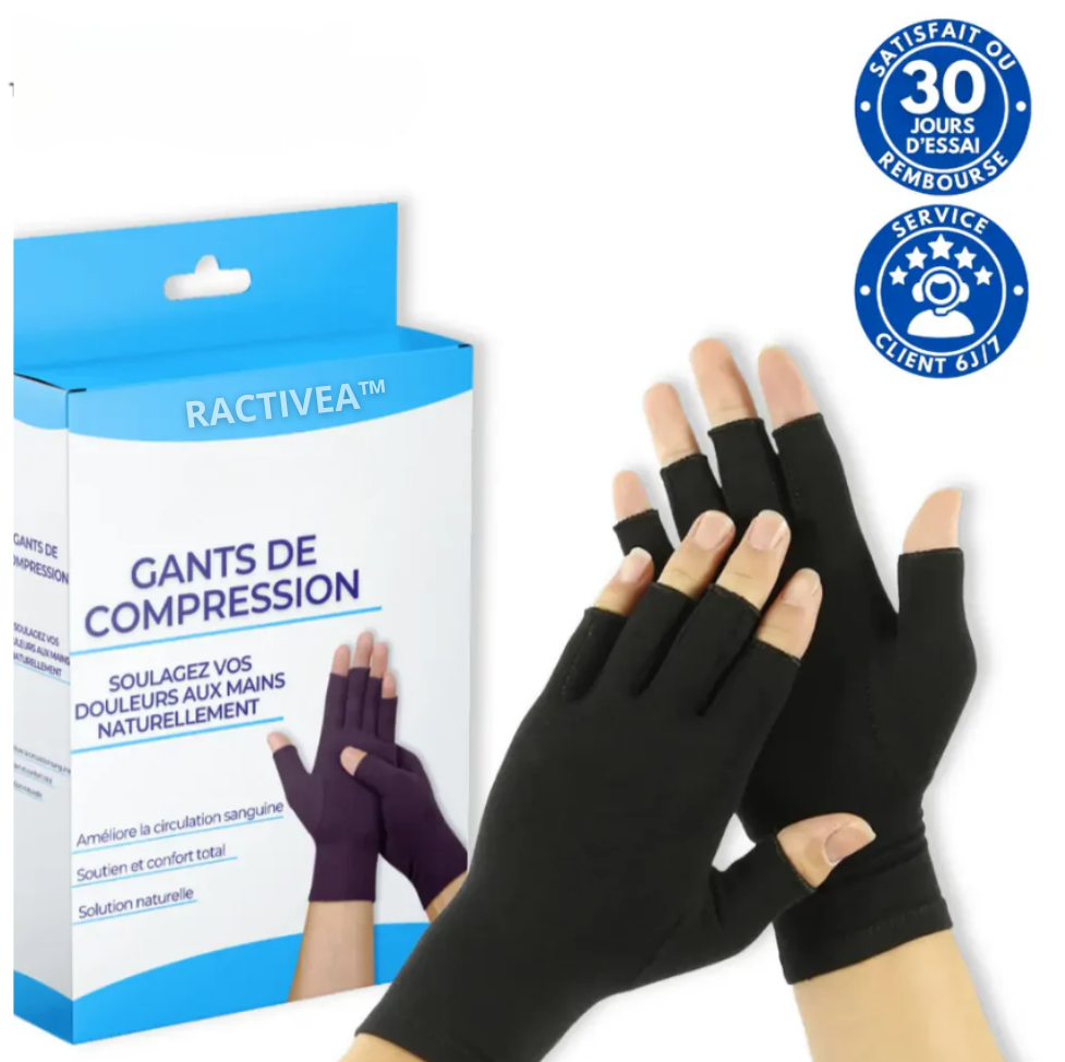 Ractivea™ | Gants de compression anti-douleurs Noir